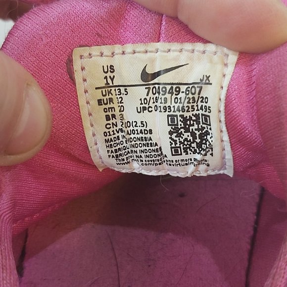 NIKE | Girls Huarache Run Sneakers Laser Fuchsia Pink Size 1 - Picture 8 of 9